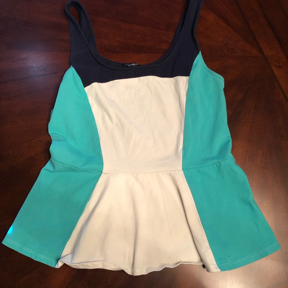 Express colorblock peplum top